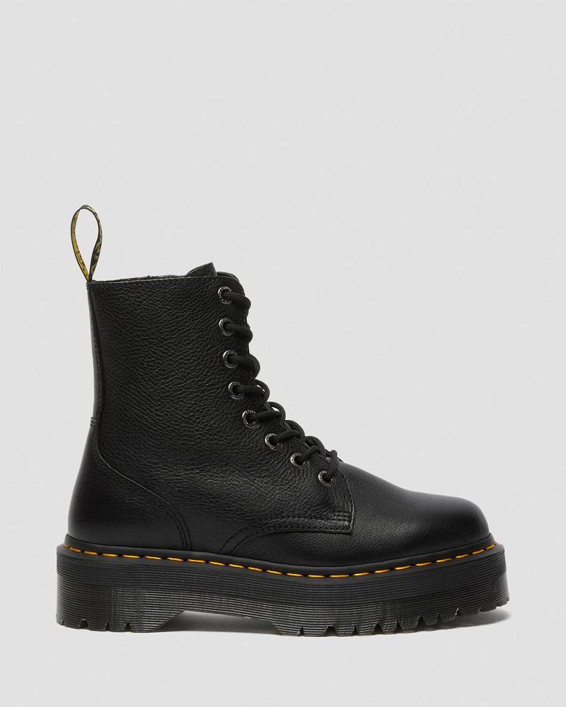 Dr Martens Jadon Pisa Læder Platform Støvler Dame Sort | DK 243RVD